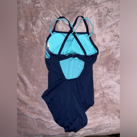 Nike swimsuit, blue patterned, size medium. - Picture 2 of 2